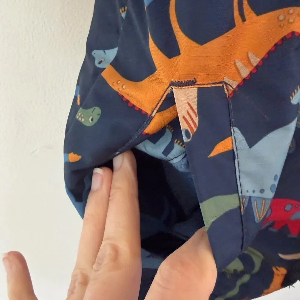 The Children's Place Navy Dino Puffer Jacket with Multicolor Dinosaurs